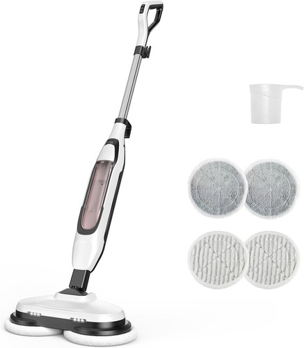 Spin scrubbing steam mop - steam,